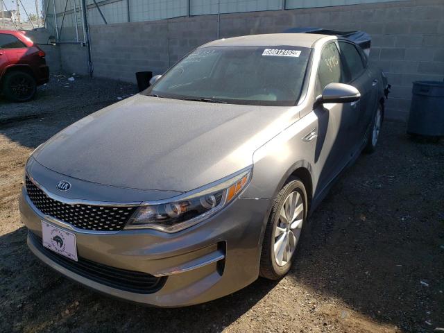 5XXGU4L35GG069064 - 2016 KIA OPTIMA EX GRAY photo 2