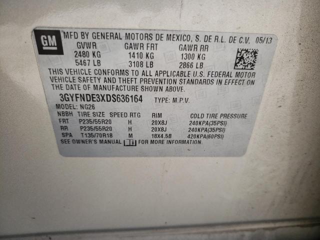 3GYFNDE3XDS636164 - 2013 CADILLAC SRX PERFOR 米色 照片 10