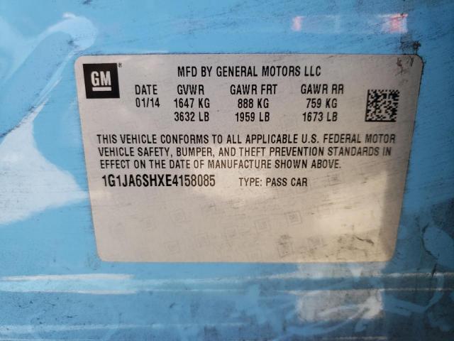 1G1JA6SHXE4158085 - 2014 CHEVROLET SONIC LS 蓝色 照片 10