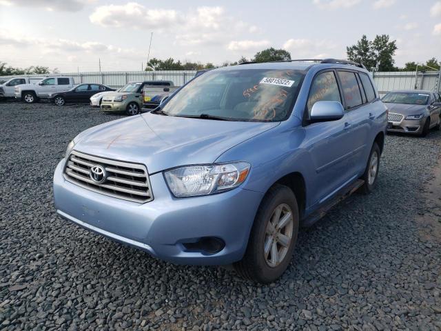 JTEES41A082004916 - 2008 TOYOTA HIGHLANDER BLUE photo 2