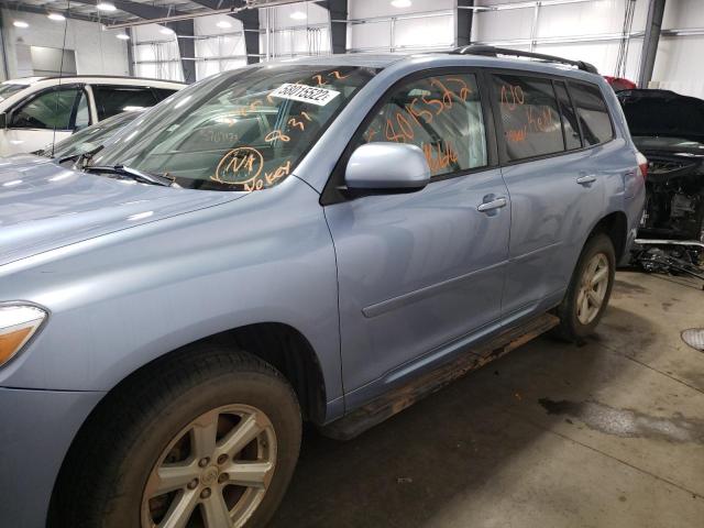 JTEES41A082004916 - 2008 TOYOTA HIGHLANDER BLUE photo 9