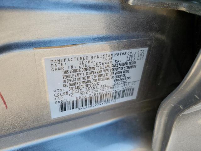 3N1AB8CV7NY204752 - 2022 NISSAN SENTRA SV GRAY photo 10