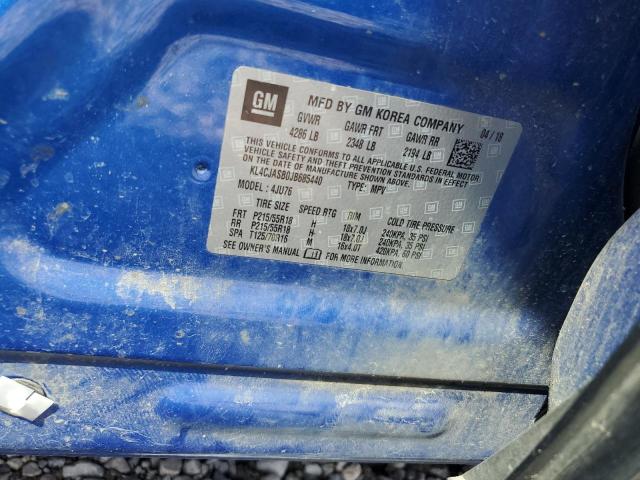 KL4CJASB0JB685440 - 2018 BUICK ENCORE PRE BLUE photo 10