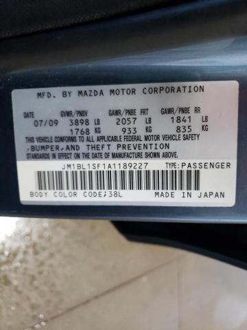 JM1BL1SF1A1189227 - 2010 MAZDA 3 I TEAL photo 10