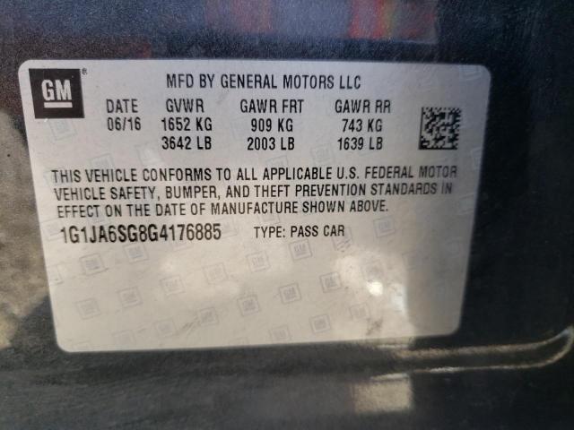 1G1JA6SG8G4176885 - 2016 CHEVROLET SONIC LS BLACK photo 10