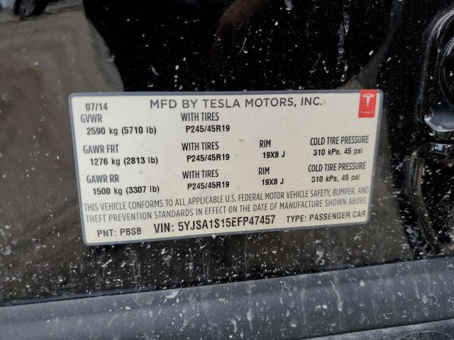 5YJSA1S15EFP47457 - 2014 TESLA MODEL S Qara foto 10