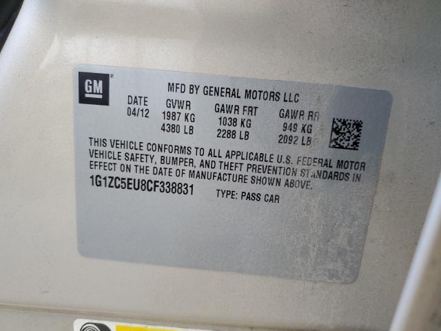1G1ZC5EU8CF338831 - 2012 CHEVROLET MALIBU 1LT თაფლისფერი ფოტო 10