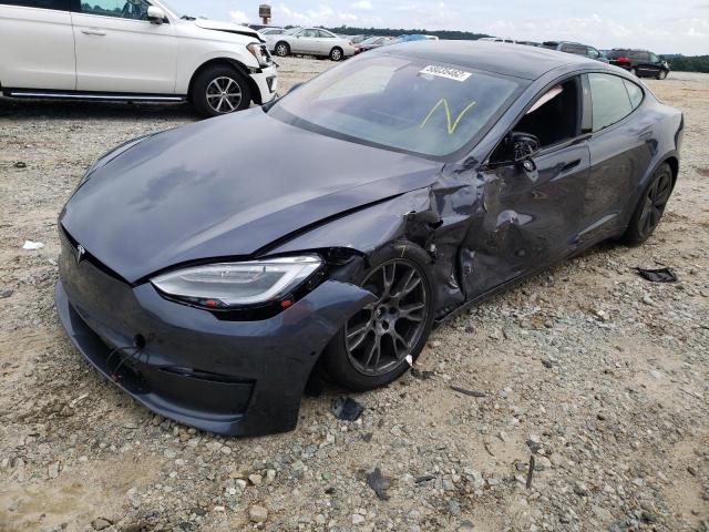 5YJSA1E51MF440011 - 2021 TESLA MODEL S GRAY photo 2