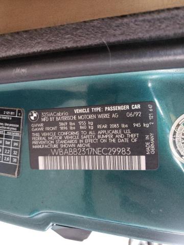 WBABB2317NEC29983 - 1992 BMW 325 IC AUT GREEN photo 10