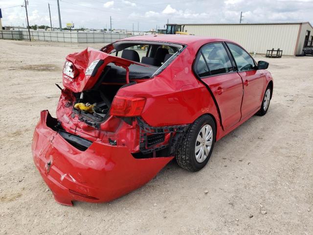 3VW2K7AJ4DM237979 - 2013 VOLKSWAGEN JETTA BASE 红色 照片 4