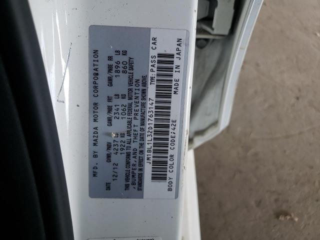 JM1BL1L32D1763147 - 2013 MAZDA SPEED 3 WHITE photo 10