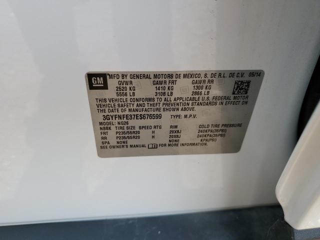 3GYFNFE37ES676599 - 2014 CADILLAC SRX PERFOR 白色 照片 10