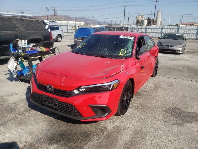 2HGFE2F51NH524546 - 2022 HONDA CIVIC SPOR RED photo 2