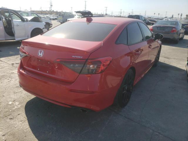 2HGFE2F51NH524546 - 2022 HONDA CIVIC SPOR RED photo 4