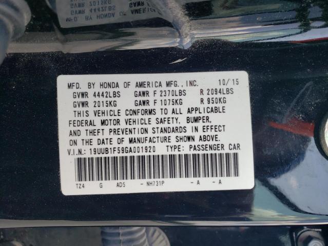 19UUB1F59GA001920 - 2016 ACURA TLX TECH BLACK photo 10