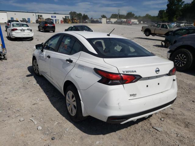 3N1CN8DV5LL803142 - 2020 NISSAN VERSA S WHITE photo 3