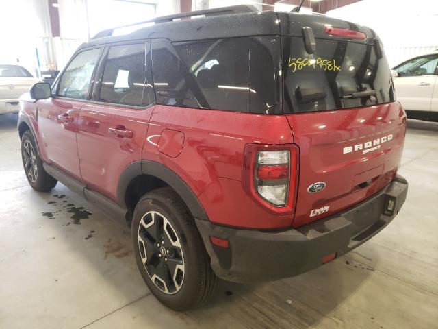 3FMCR9C67MRA79014 - 2021 FORD BRONCO SPO RED photo 3