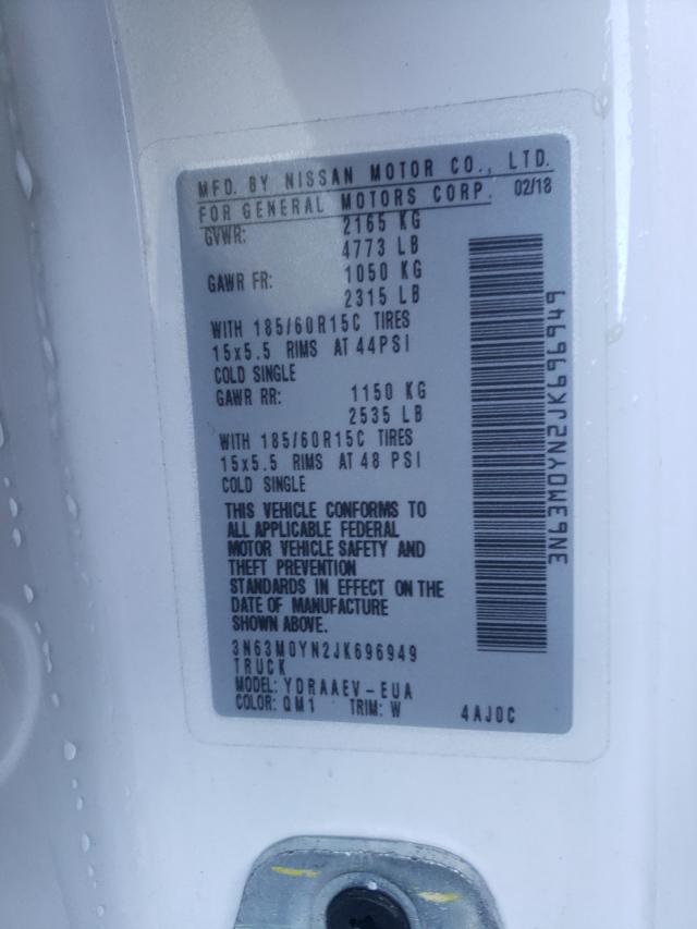 3N63M0YN2JK696949 - 2018 CHEVROLET CITY EXPRE Ağ foto 10