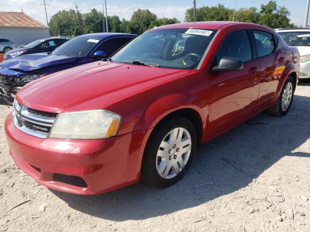 1B3BD4FB8BN540636 - 2011 DODGE AVENGER EX RED photo 2