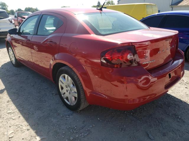 1B3BD4FB8BN540636 - 2011 DODGE AVENGER EX RED photo 3