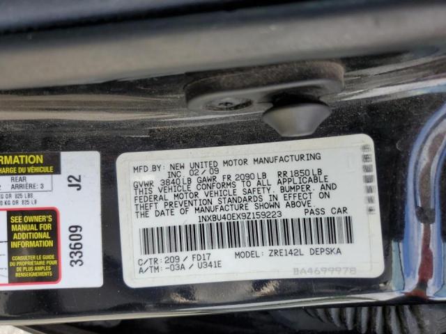 1NXBU40EX9Z159223 - 2009 TOYOTA COROLLA BASE  照片 10