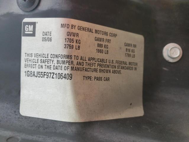 1G8AJ55F97Z106409 - 2007 SATURN ION LEVEL SILVER photo 10