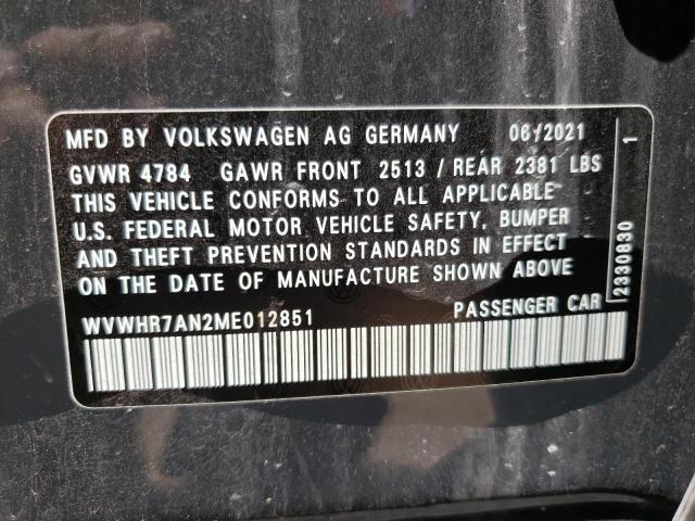 WVWHR7AN2ME012851 - 2021 VOLKSWAGEN ARTEON SEL GRAY photo 10