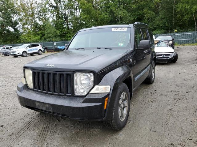 1J8GN28K48W102792 - 2008 JEEP LIBERTY SP BLACK photo 2