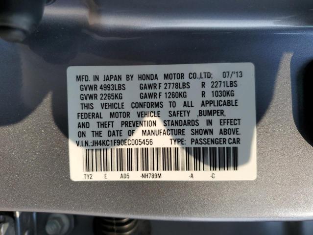 JH4KC1F90EC005456 - 2014 ACURA RLX ADVANC GRAY photo 10