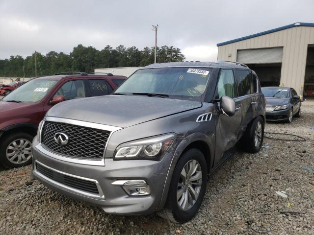 JN8AZ2NE7F9083347 - 2015 INFINITI QX80 GRAY photo 2