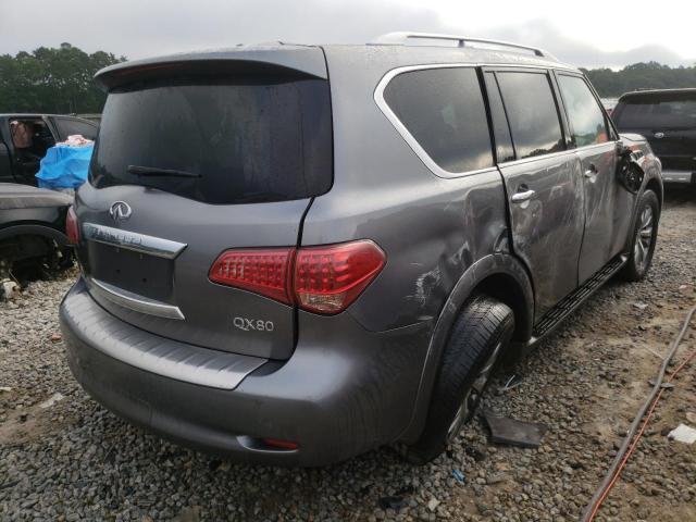 JN8AZ2NE7F9083347 - 2015 INFINITI QX80 GRAY photo 4