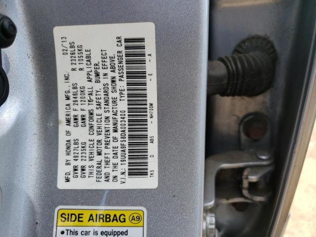 19UUA9F58DA003400 - 2013 ACURA TL TECH SILVER photo 10