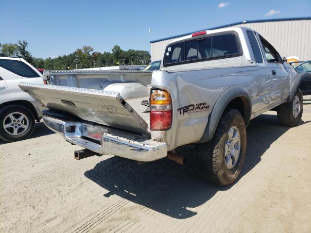 5TESN92N32Z882453 - 2002 TOYOTA TACOMA XTR SILVER photo 4