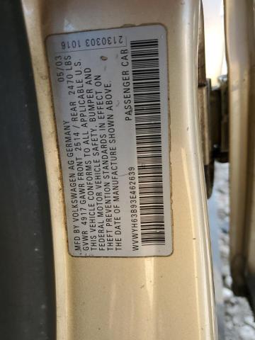 WVWYH63B93E462639 - 2003 VOLKSWAGEN PASSAT GLX Qızıl foto 10