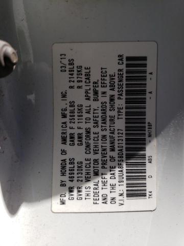 19UUA8F58DA013127 - 2013 ACURA TL TECH WHITE photo 10