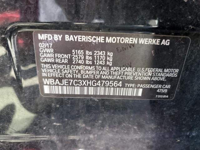 WBAJE7C3XHG479564 - 2017 BMW 540 XI BLACK photo 10