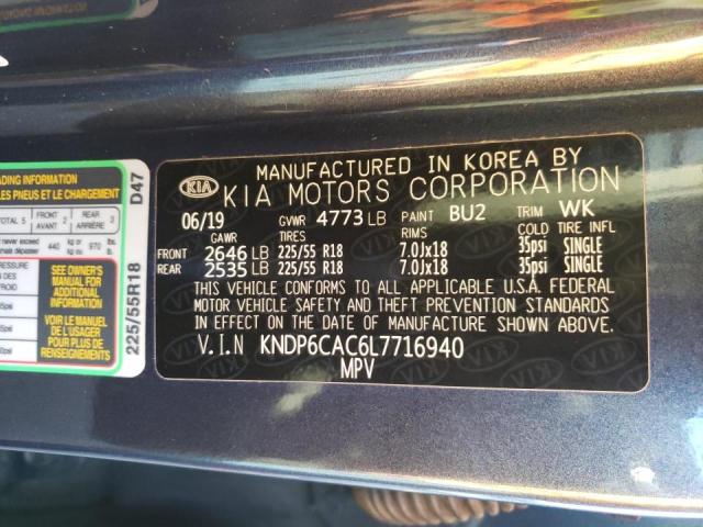 KNDP6CAC6L7716940 - 2020 KIA SPORTAGE S BLUE photo 10