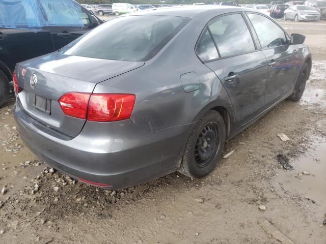 3VW2K7AJ2EM227906 - 2014 VOLKSWAGEN JETTA BASE GRAY photo 4