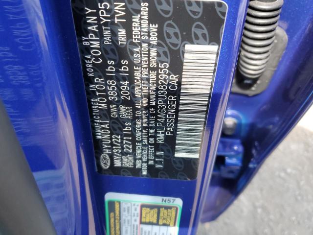 KMHLP4AG3PU382955 - 2023 HYUNDAI ELANTRA LI BLUE photo 10