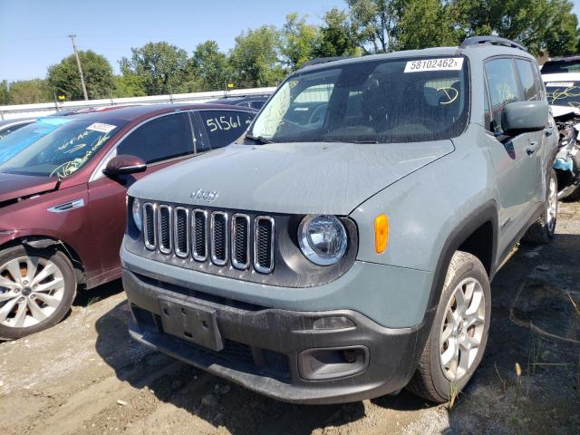 ZACCJBBB5HPG39596 - 2017 JEEP RENEGADE L GRAY photo 2