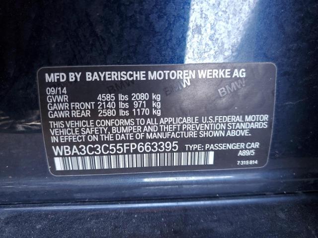 WBA3C3C55FP663395 - 2015 BMW 320 I XDRI BLACK photo 10