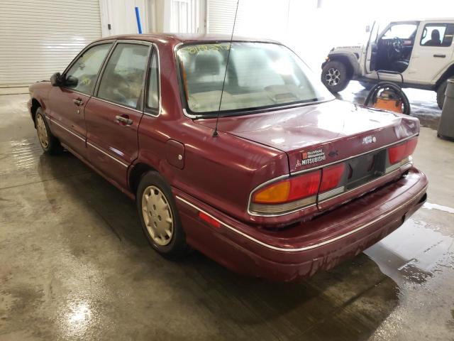 JA3CR46V1NU023668 - 1992 MITSUBISHI GALANT MAROON photo 3