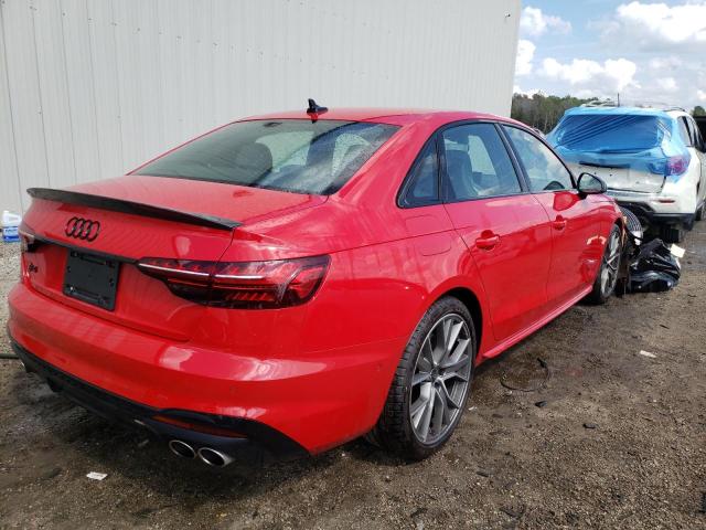 WAUC4AF49MA087203 - 2021 AUDI S4 PRESTIG RED photo 4