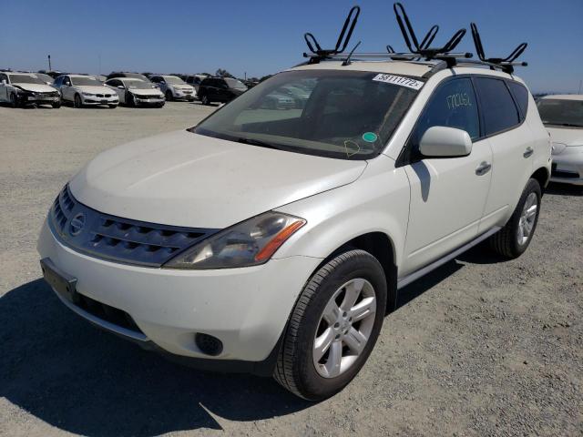 JN8AZ08W87W613028 - 2007 NISSAN MURANO WHITE photo 2