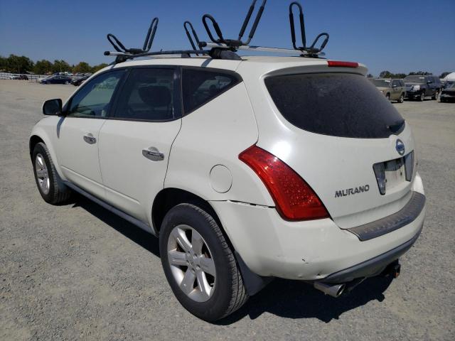 JN8AZ08W87W613028 - 2007 NISSAN MURANO WHITE photo 3