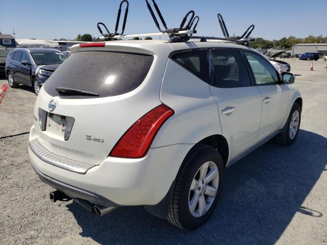 JN8AZ08W87W613028 - 2007 NISSAN MURANO WHITE photo 4