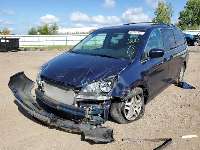 5FNRL38427B128954 - 2007 HONDA ODYSSEY EX BLUE photo 2