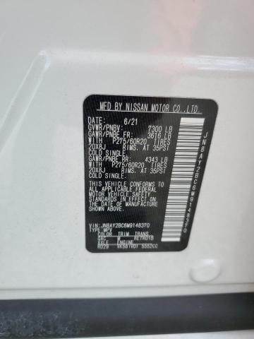 JN8AY2BC6M9148370 - 2021 NISSAN ARMADA SL WHITE photo 10