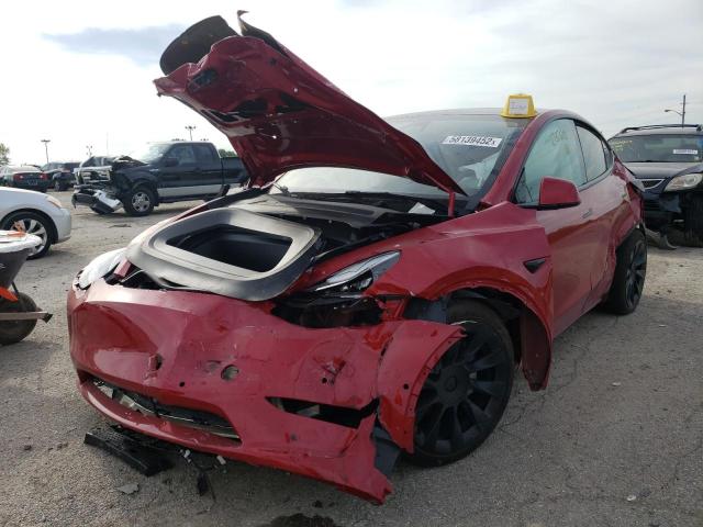 5YJYGDEE6MF278760 - 2021 TESLA MODEL Y RED photo 2