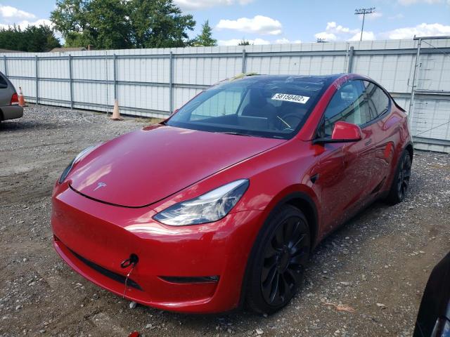 7SAYGDEF2NF467371 - 2022 TESLA MODEL Y أحمر صورة 2